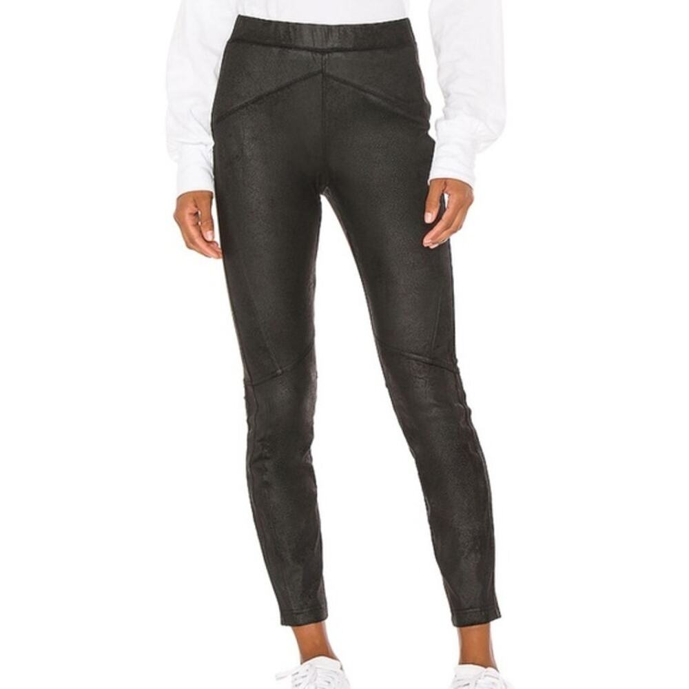 Free People Midnight Vegan Suede Skinny Leggings Black XS NWT